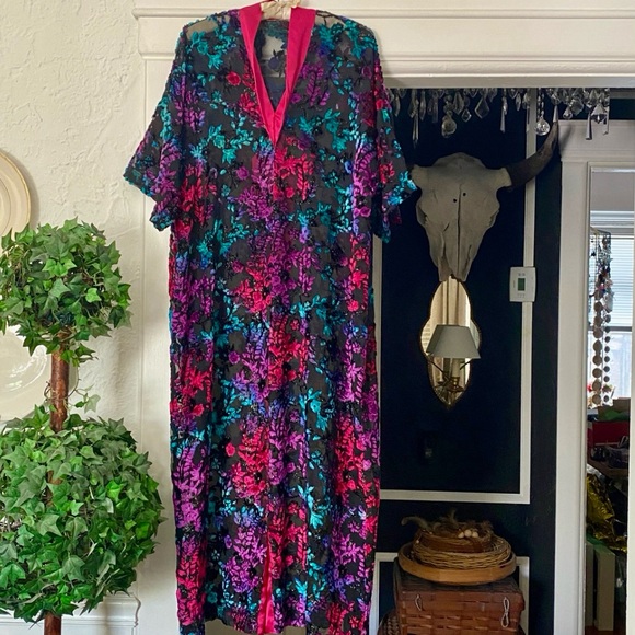 Dreamy Floral Multicolor Kimono Dress - Picture 14 of 14